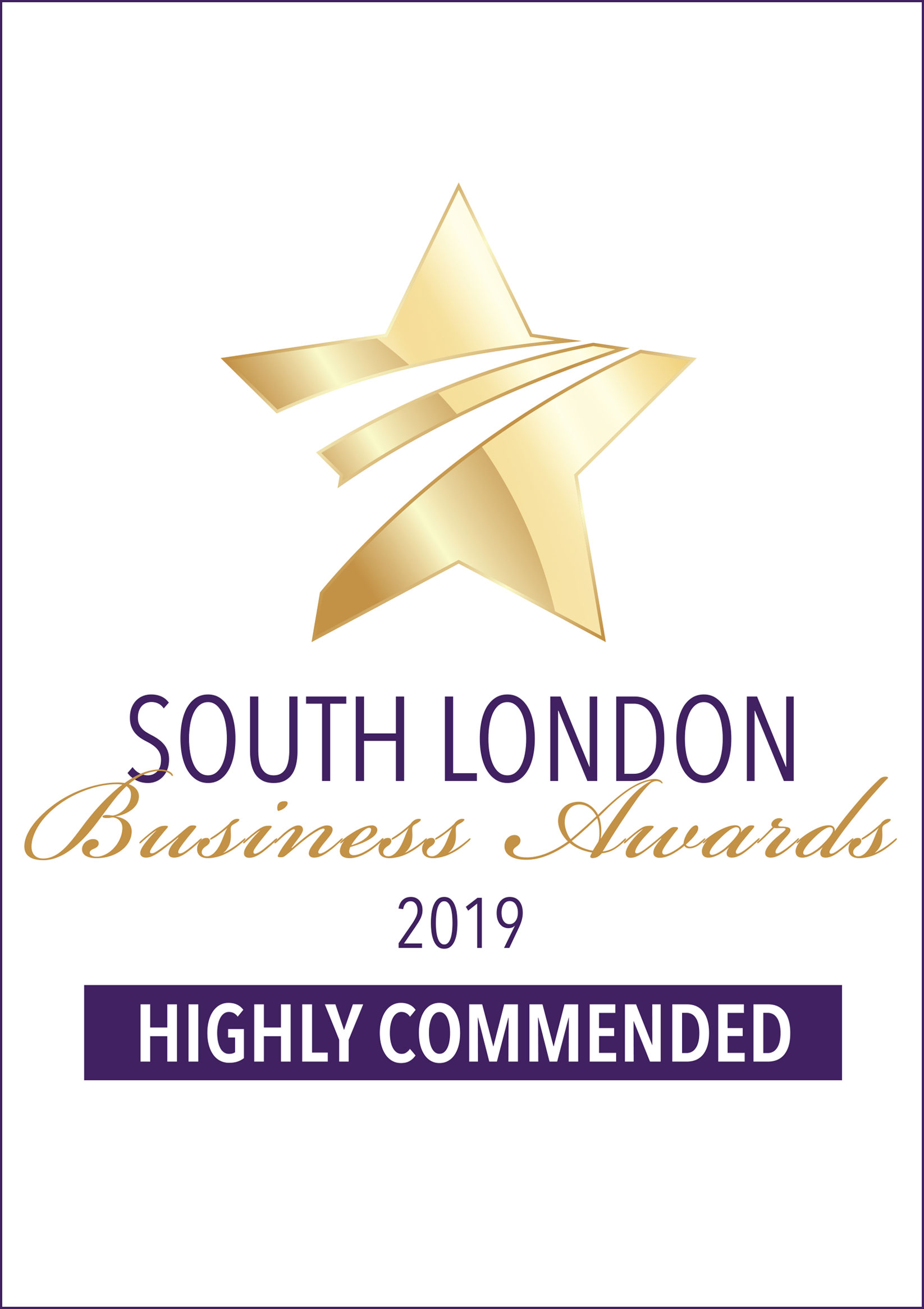 South London Business Awards 2019 - Highly Commended Certificate for - Best Business for Customer Service