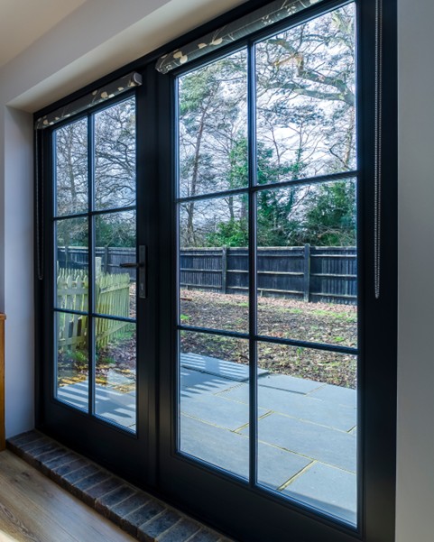 timber french doors in grey (anthracite grey)
