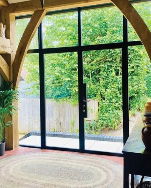 aluminium french doors in black