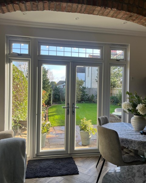 aluminium french doors in black