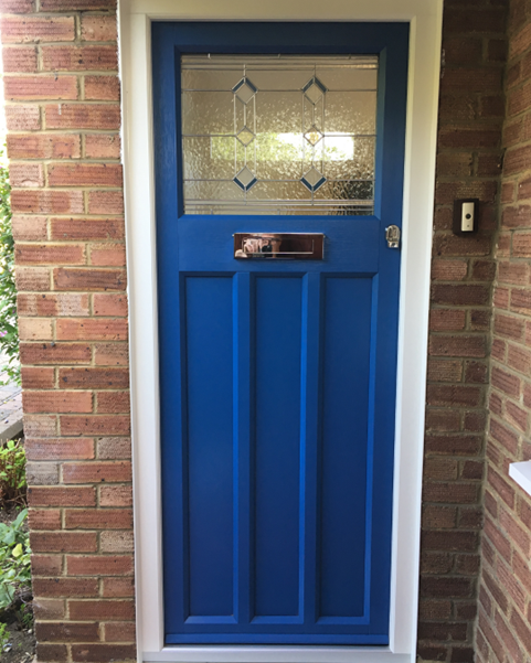 Composite contemporary blue door