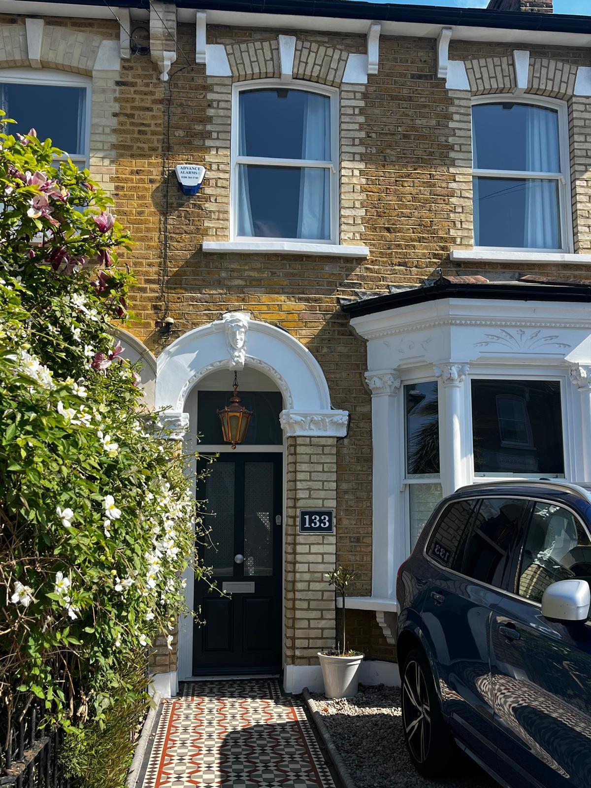 Timber front door in black